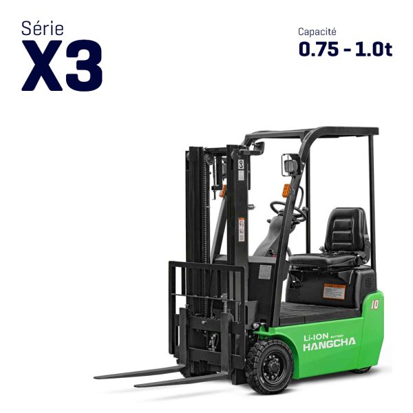 Chariot élévateur électrique 3 roues de 750kg à 1T – Série X3