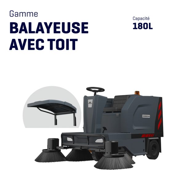 Balayeuse avec toit – 180L