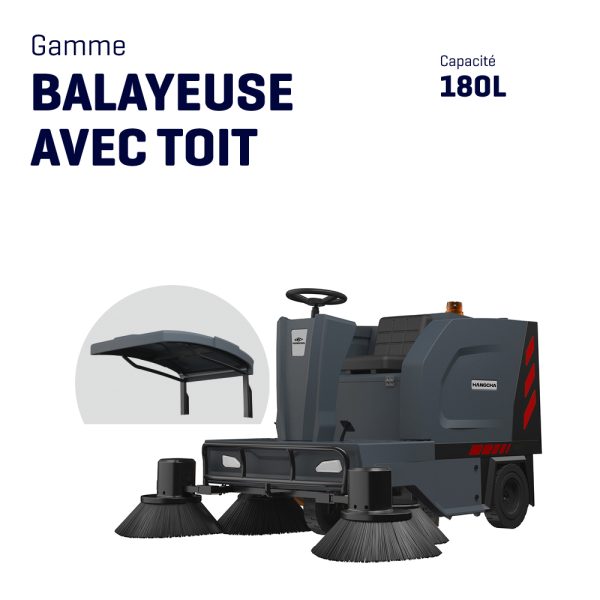 Balayeuse avec toit – 180L